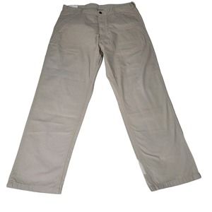 Key Ripstop Dungaree Pants Mens Beige Cargo Utility Work Pants Sz 36 x 30 New